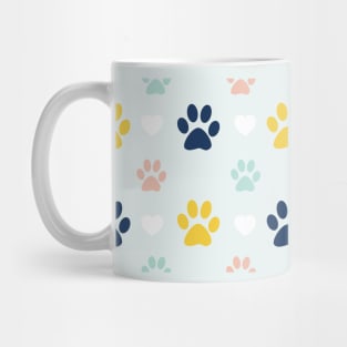 Colorful Puppy Dog Paw Pattern Mug